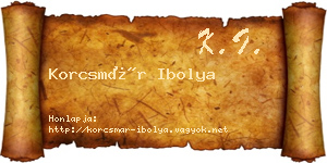 Korcsmár Ibolya névjegykártya