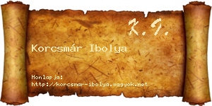 Korcsmár Ibolya névjegykártya