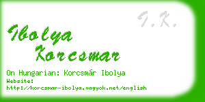 ibolya korcsmar business card